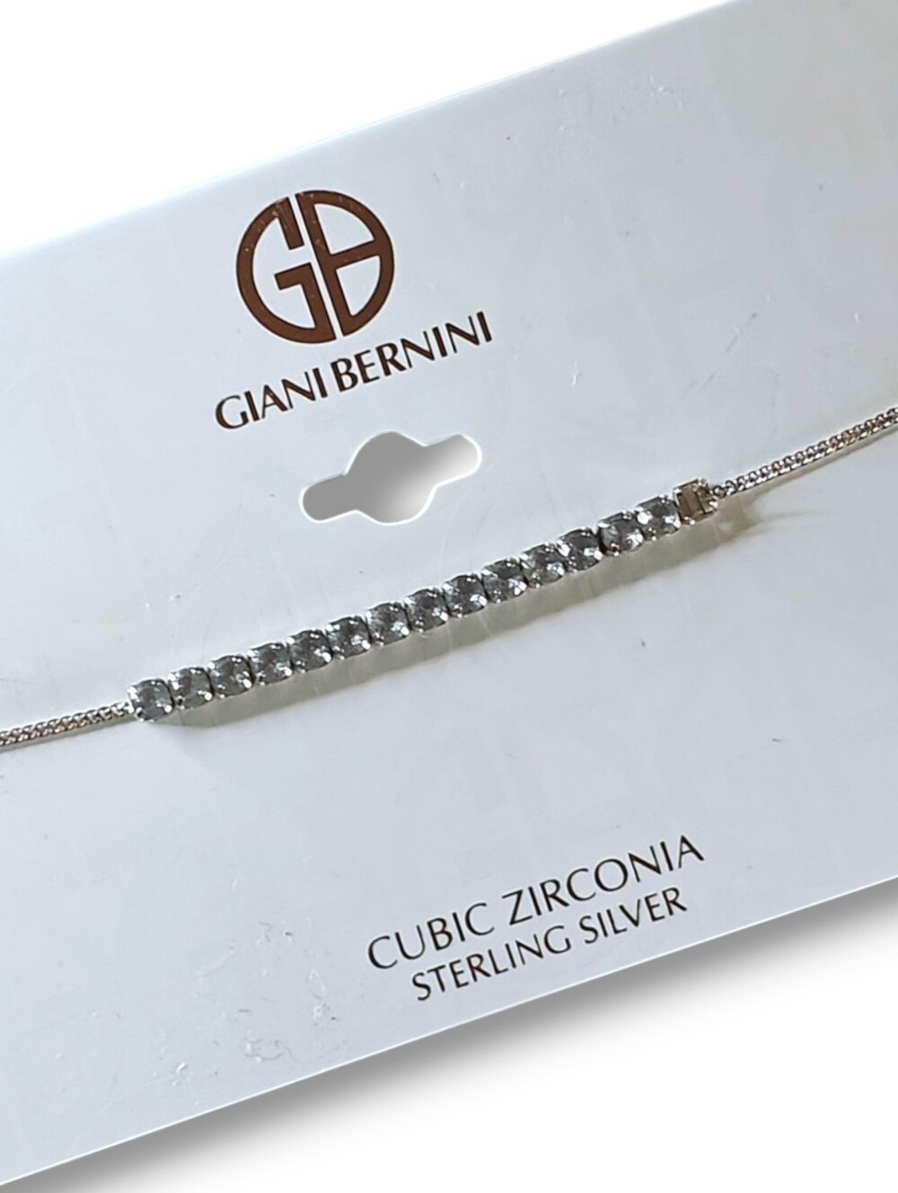 Giani Bernini Sterling Silver Cubic Zirconia Anklet - Silver - Picture 2 of 5